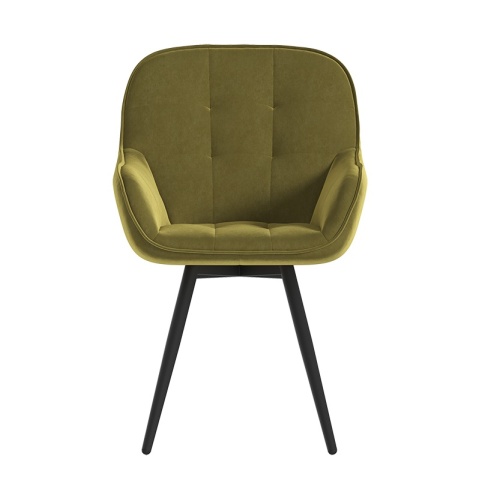 Комплект стульев Сильвер (2 шт), черный велюр желтый