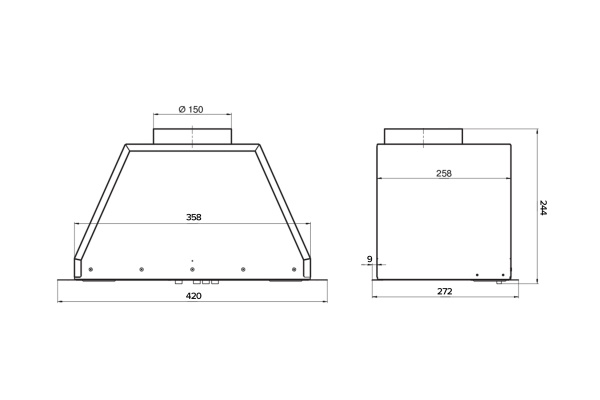 Встраиваемая вытяжка BOX черный