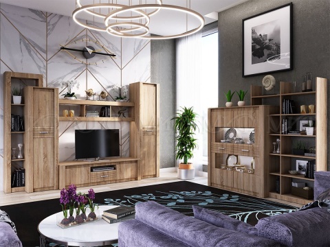 Гостиная Тиона + Шкаф для Посуды Тиона/Сонома