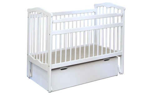 Детская Кровать Массив с Маятником Малыш/Разные Цвета Ш-1270 х Г-720 х В-1060 мм