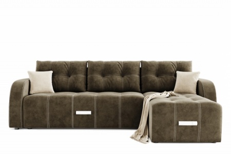 Диван Угловой Сан-Франциско Ножками-Кубышками Ш-2670 х Г-1570 х В-800 мм/Спальное место Ш-1570 х Г-2270 мм