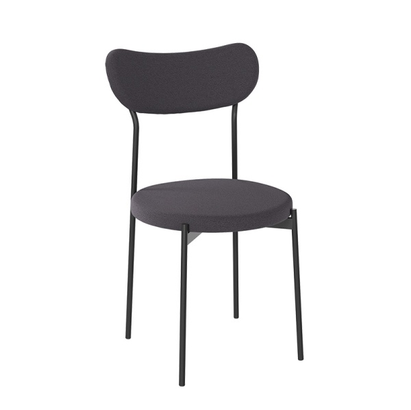 Комплект стульев Стивен (2 шт), черный велюр графитовый